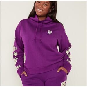 Victoria's Secret Everyday Lounge Floral Cowl Neck Pullover Medium Purple New